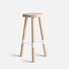 Connect bar stool in raw look oak with white footrest
