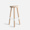 Connect bar stool in raw look oak with white footrest 